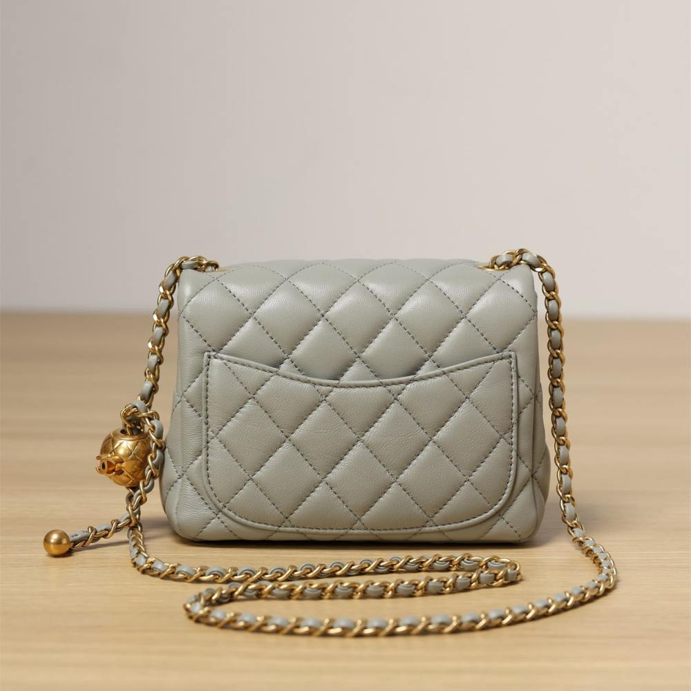 高仿Chanel*CF系列方胖子金球包褐綠色XS免檢版