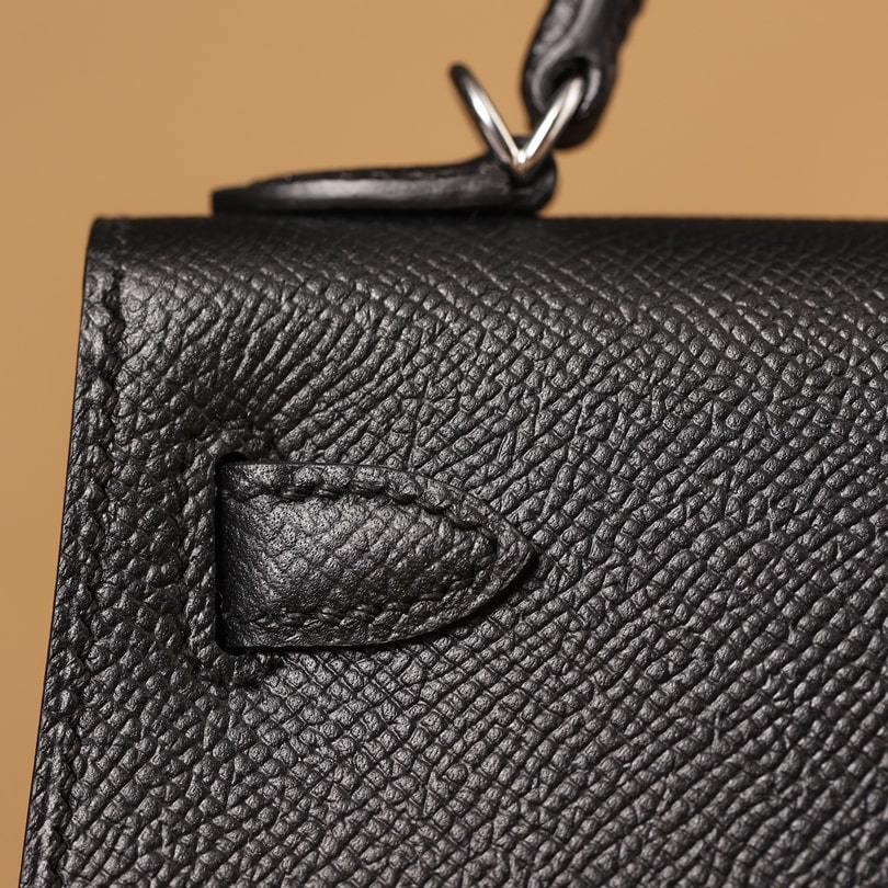 高仿Hermes*KellyMini二代黑色銀扣免檢版