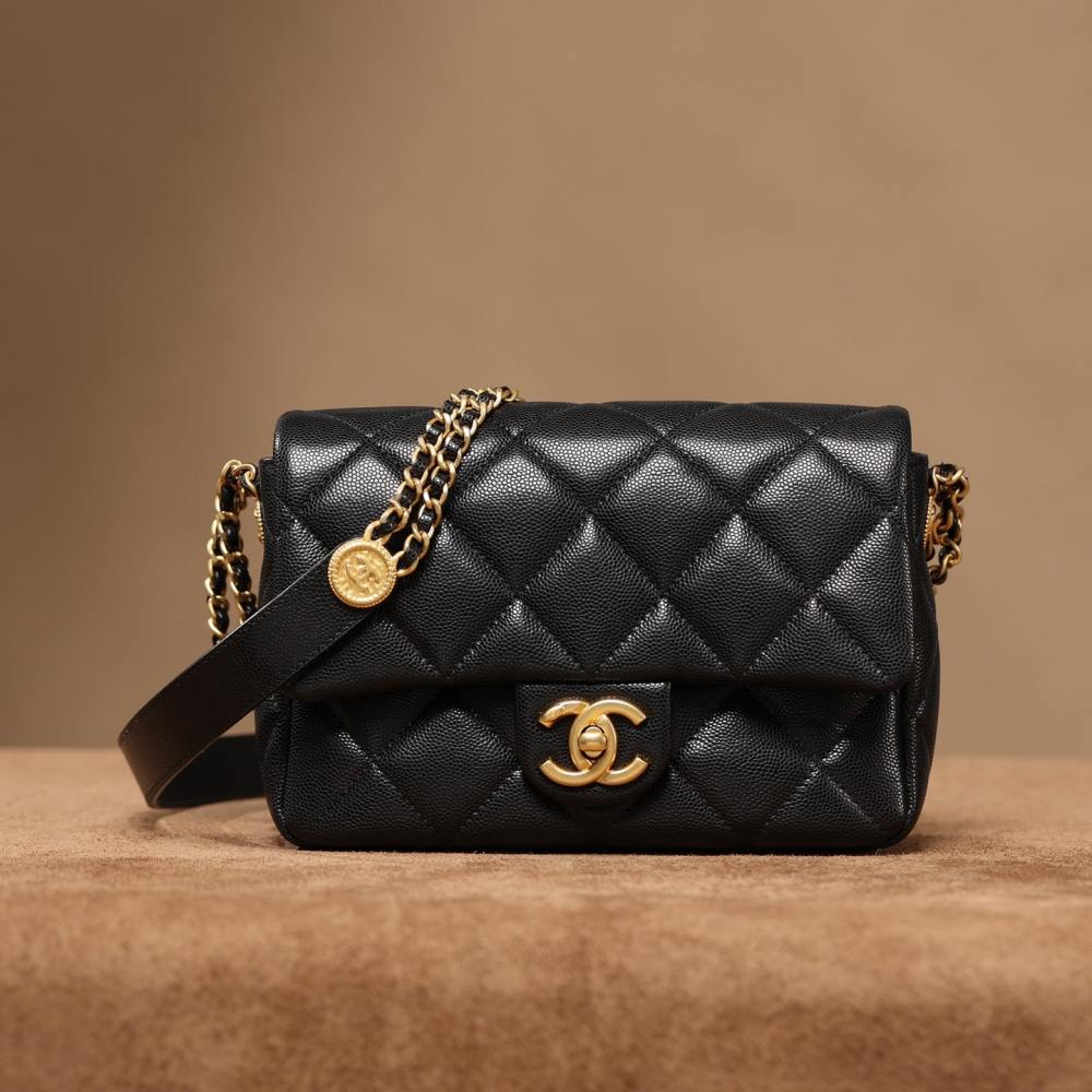 高仿Chanel*22A系列金幣包小牛皮S免檢版