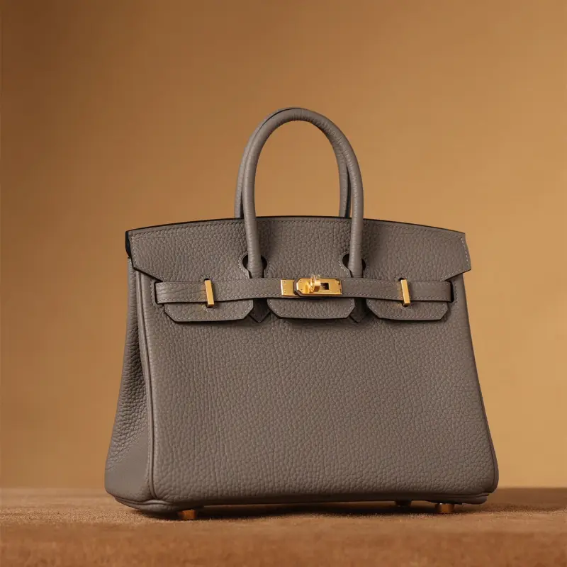 高仿Hermes*Birkin25積雨云灰金扣免檢版