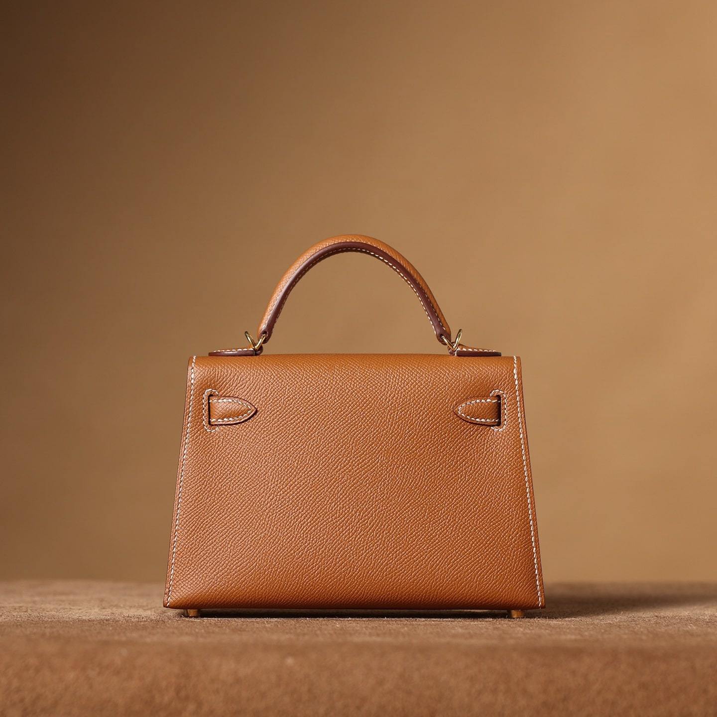 高仿Hermes*KellyMini二代棕色金扣免檢版