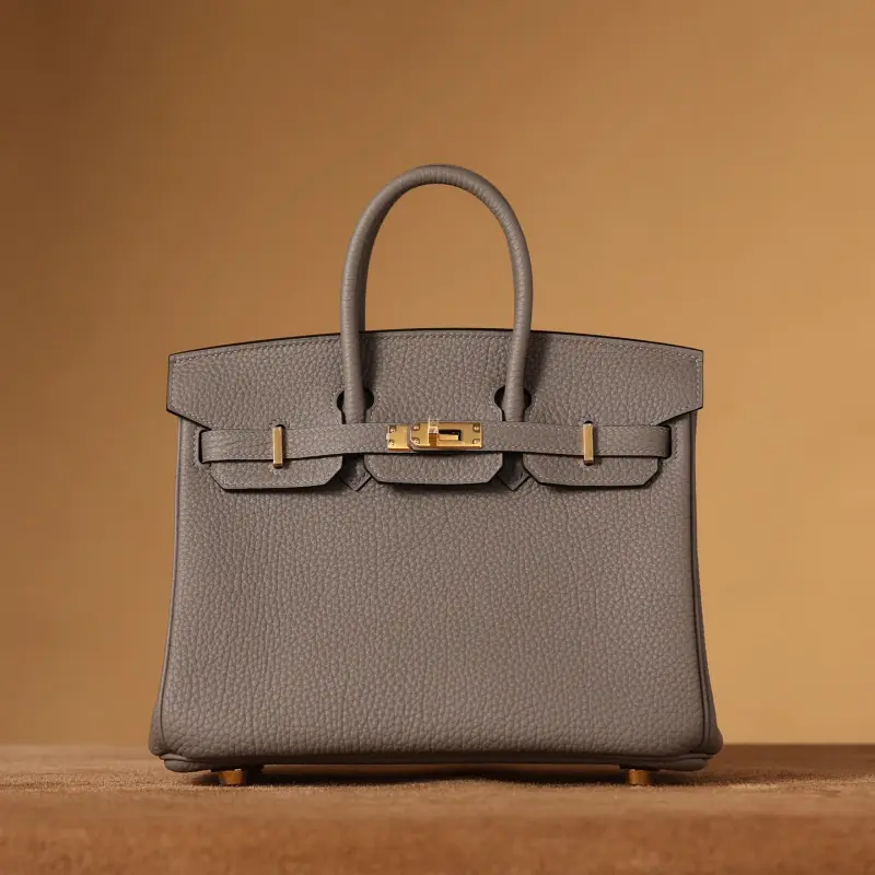 高仿Hermes*Birkin25積雨云灰金扣免檢版