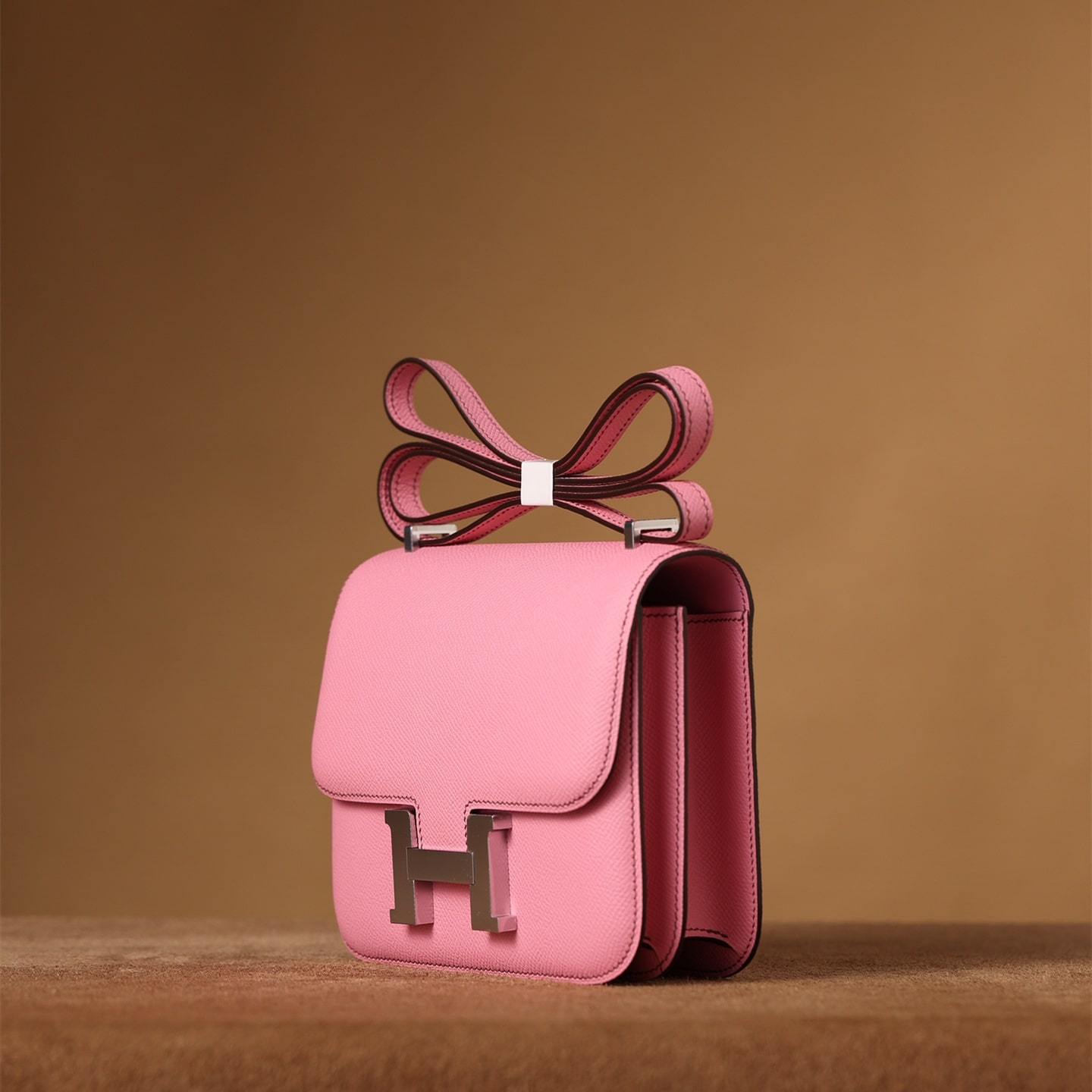 高仿Hermes*Constance系列櫻花粉銀扣
