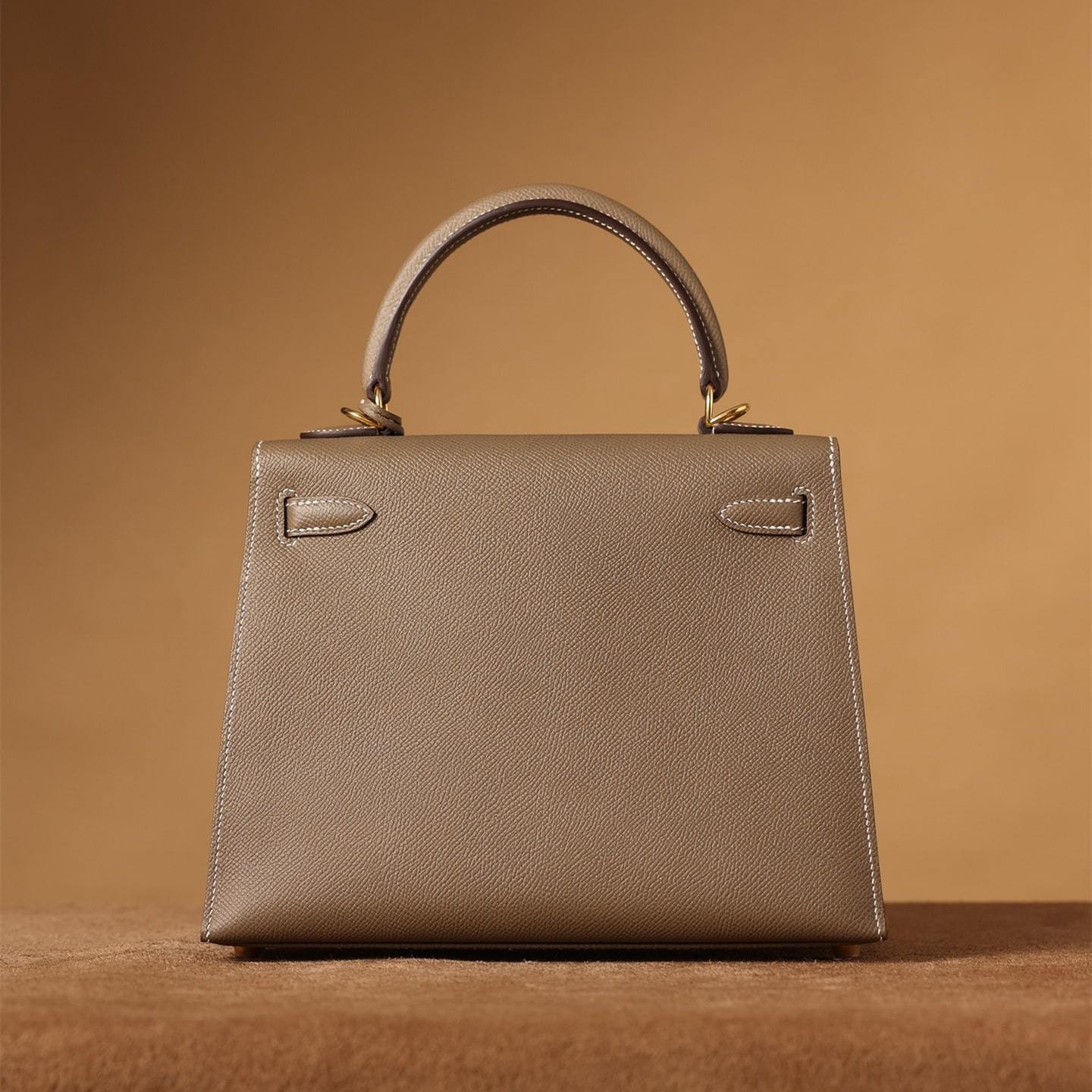高仿Hermes*Kelly25大象灰金扣免檢版