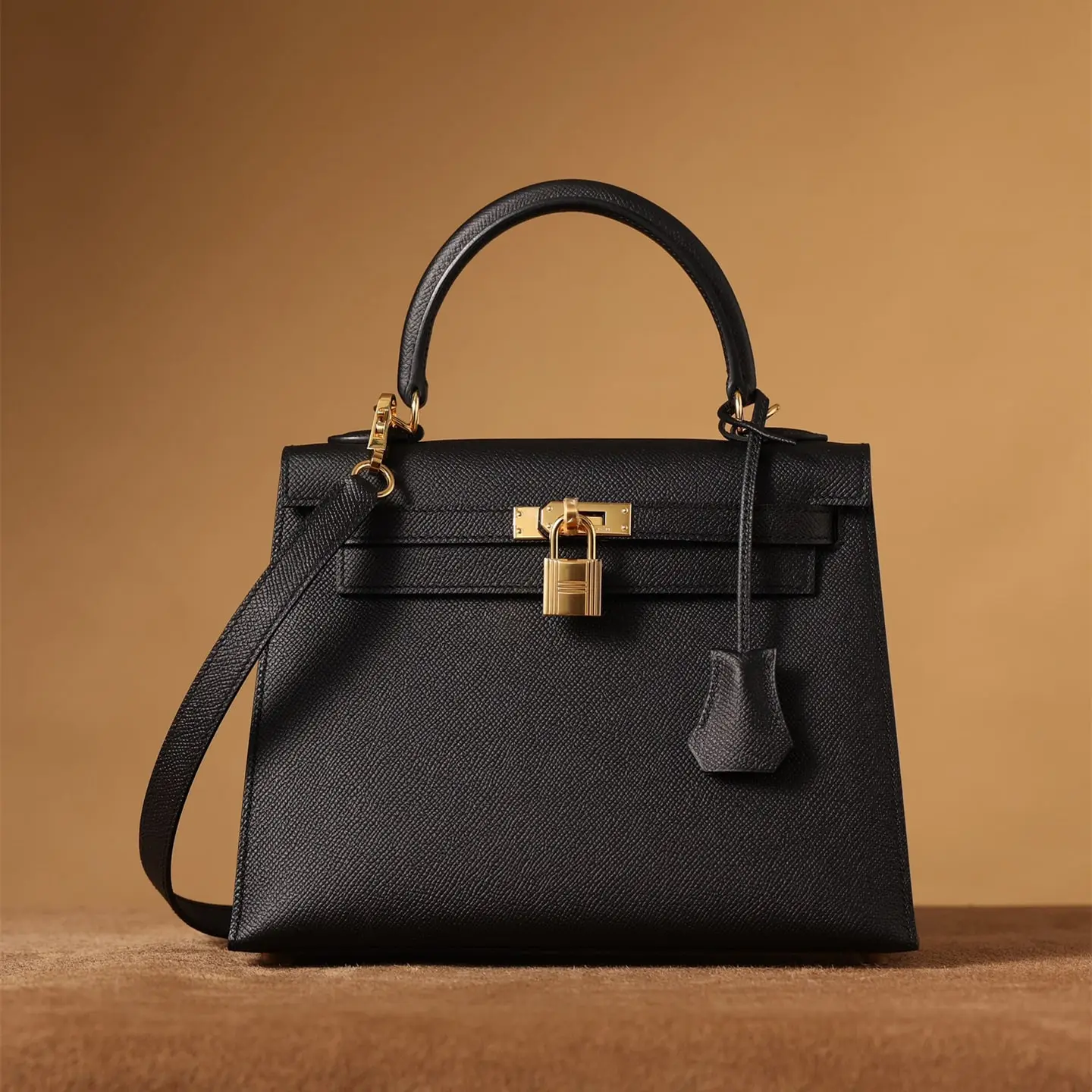 Herm&egrave;s Kelly 25 黑色金扣