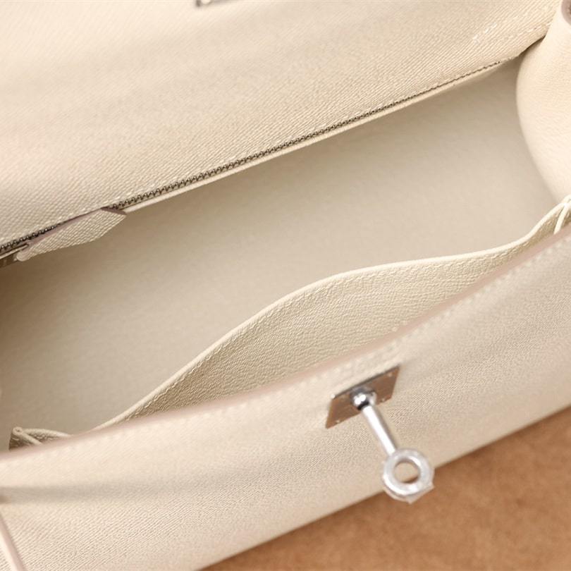 高仿Hermes*Kelly25白色銀扣免檢版