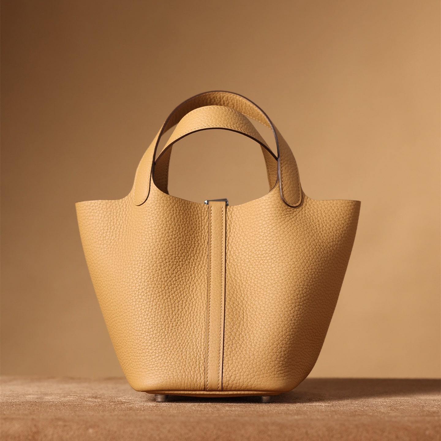 高仿Hermes*PicotinLock18餅乾色銀扣免檢版