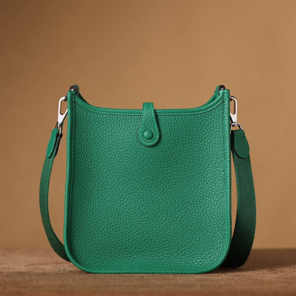 高仿Hermes*Evelyne16絲絨綠銀扣免檢版