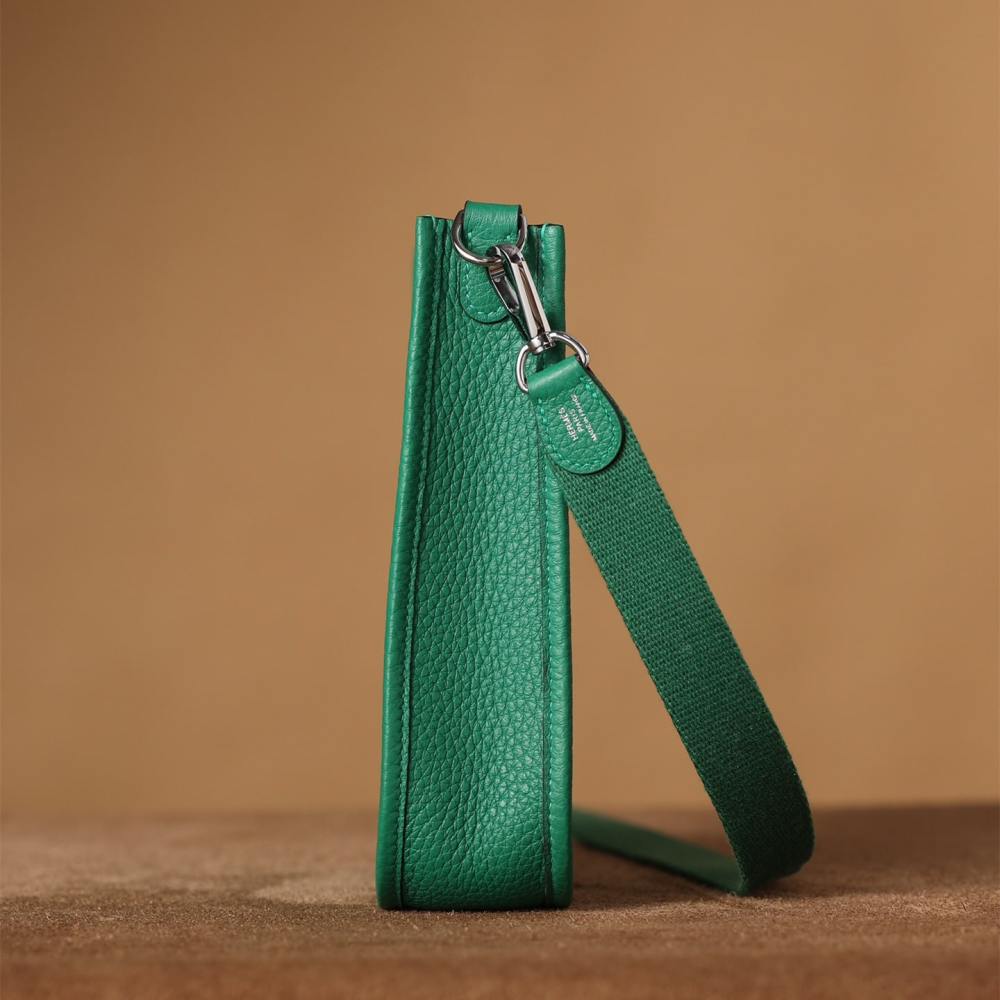 高仿Hermes*Evelyne16絲絨綠銀扣免檢版