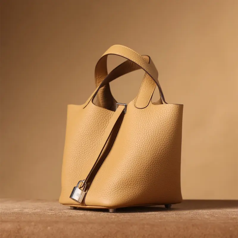高仿Hermes*PicotinLock18餅乾色銀扣免檢版