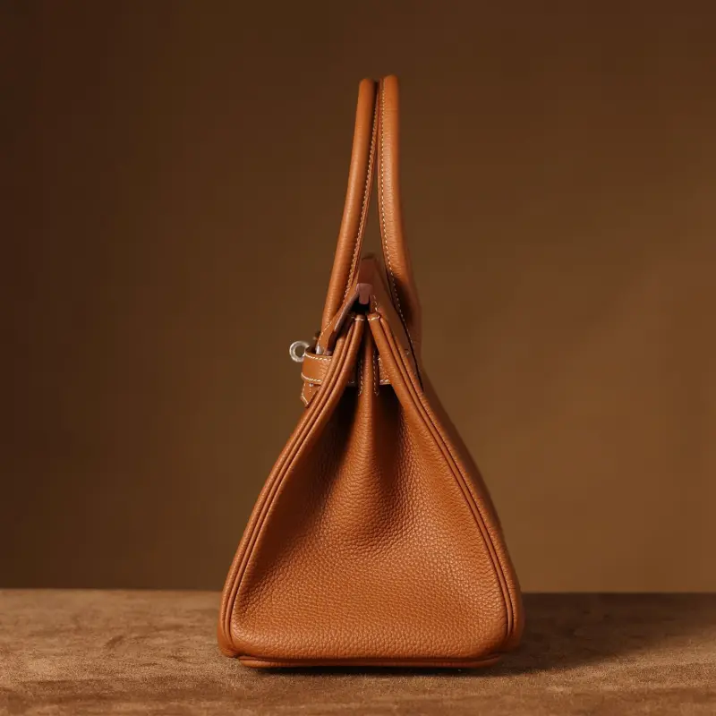 高仿Hermes*Birkin30金棕色銀扣免檢版