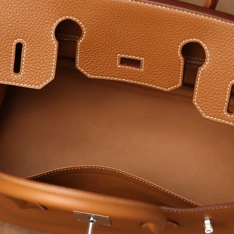 高仿Hermes*Birkin30金棕色銀扣免檢版