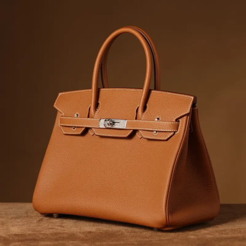 高仿Hermes*Birkin30金棕色銀扣免檢版