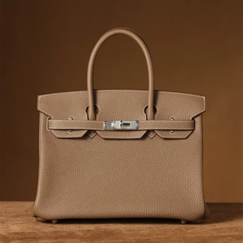 高仿Hermes*Birkin30大象灰銀扣免檢版