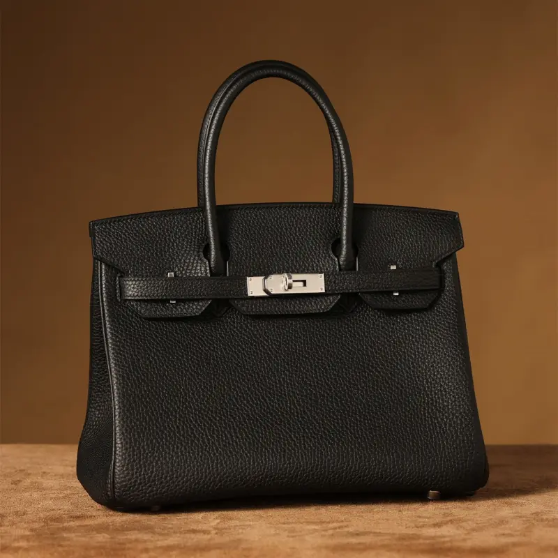 高仿Hermes*Birkin30黑色銀扣免檢版