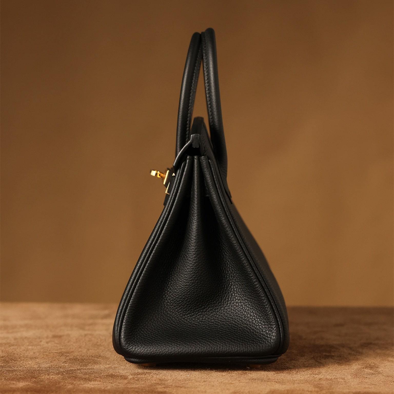 高仿Hermes*Birkin25黑色金扣免檢版