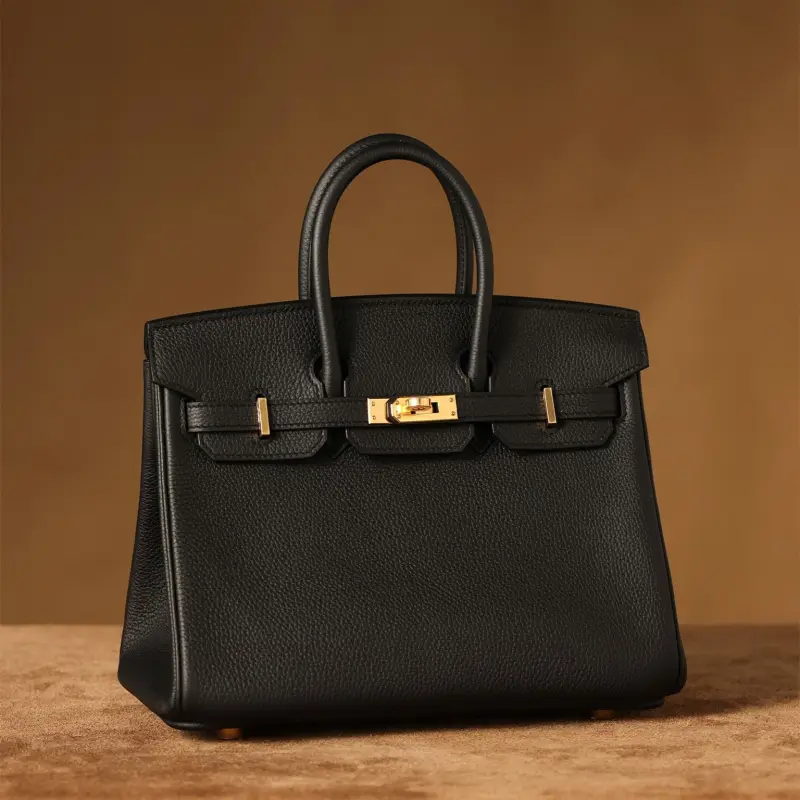 高仿Hermes*Birkin25黑色金扣免檢版