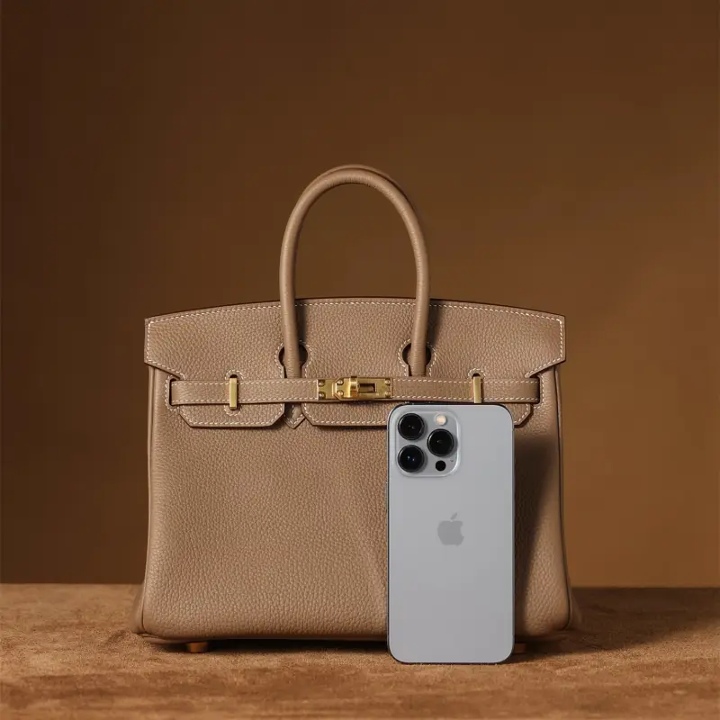 高仿Hermes*Birkin25大象灰金扣免檢版
