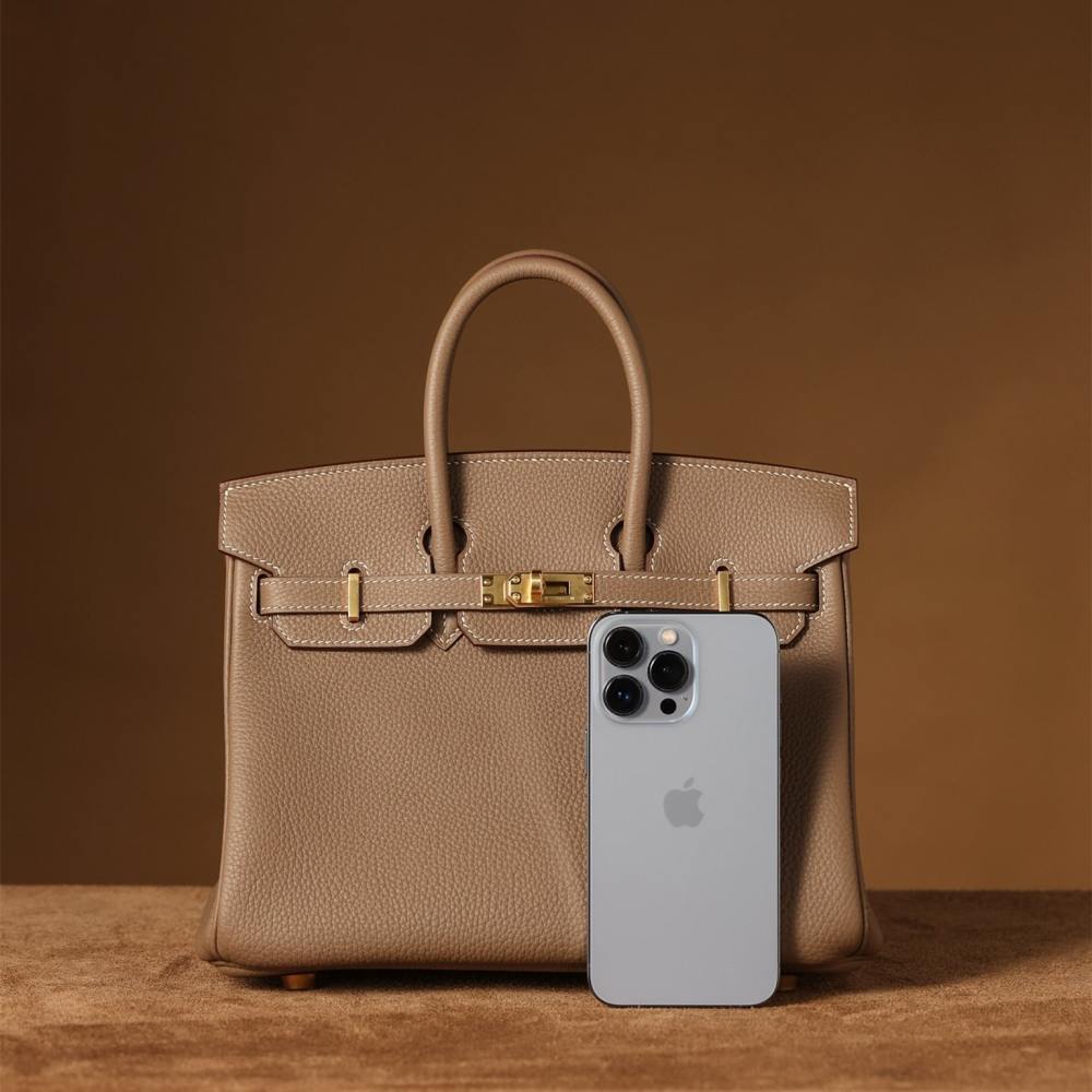 高仿Hermes*Birkin25大象灰金扣免檢版