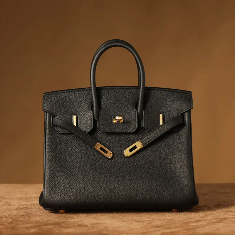 高仿Hermes*Birkin25黑色金扣免檢版