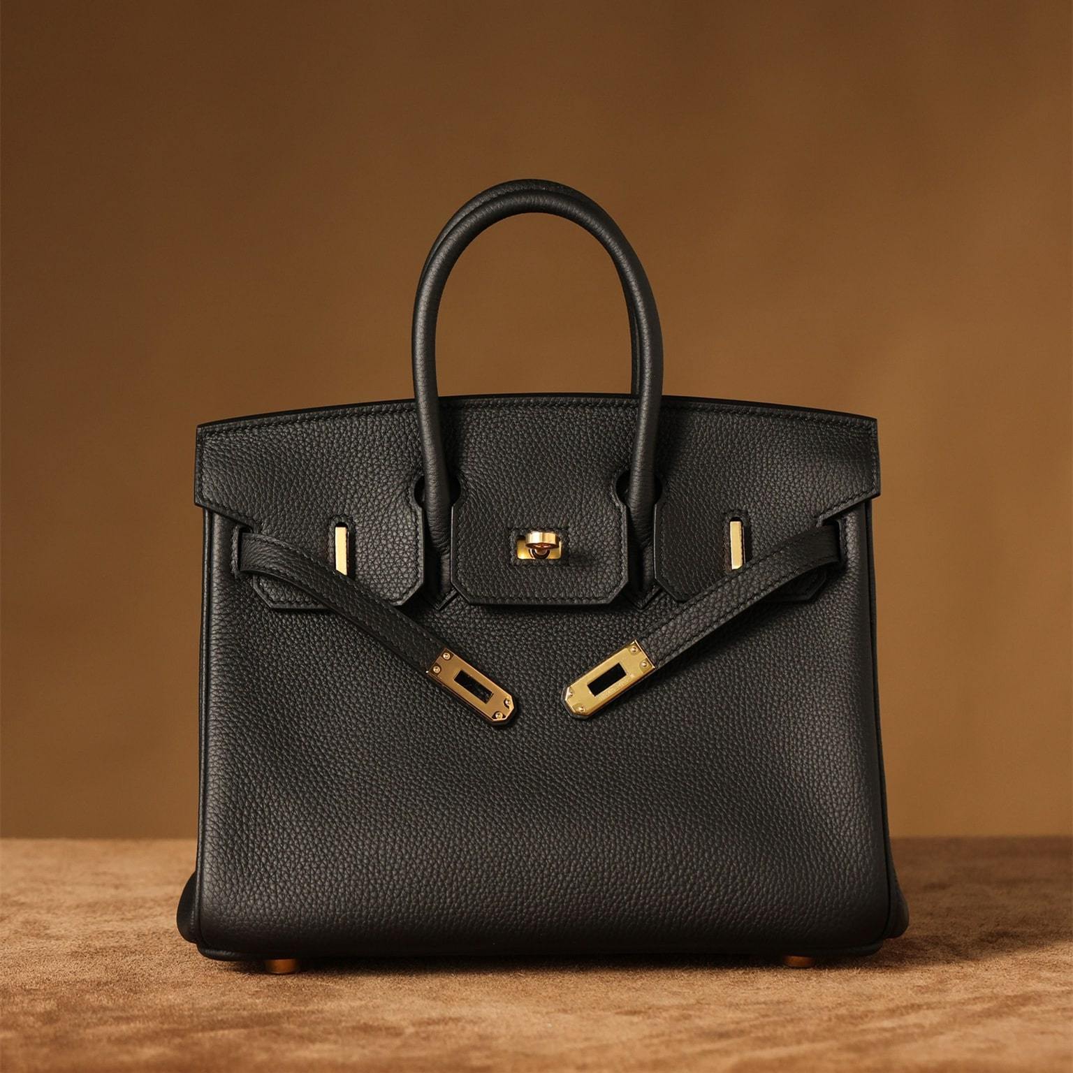 高仿Hermes*Birkin25黑色金扣免檢版