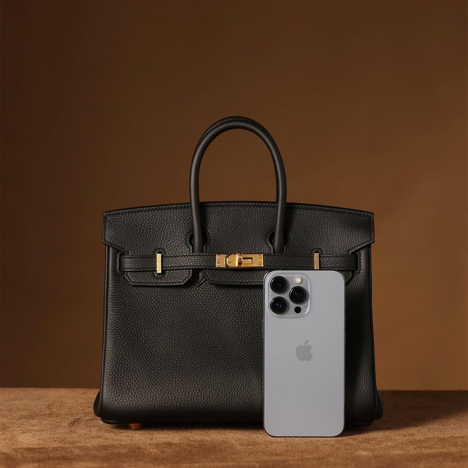 高仿Hermes*Birkin25黑色金扣免檢版