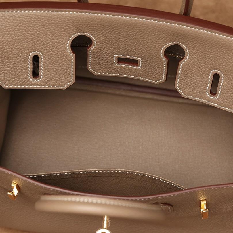 高仿Hermes*Birkin25大象灰金扣免檢版