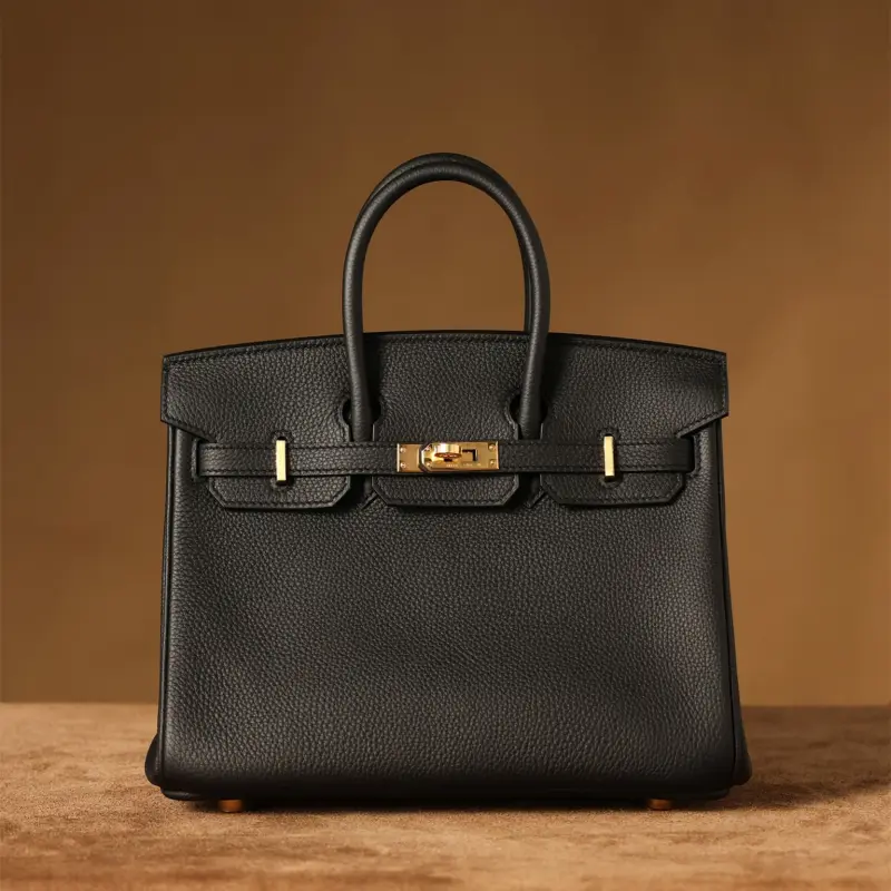 高仿Hermes*Birkin25黑色金扣免檢版