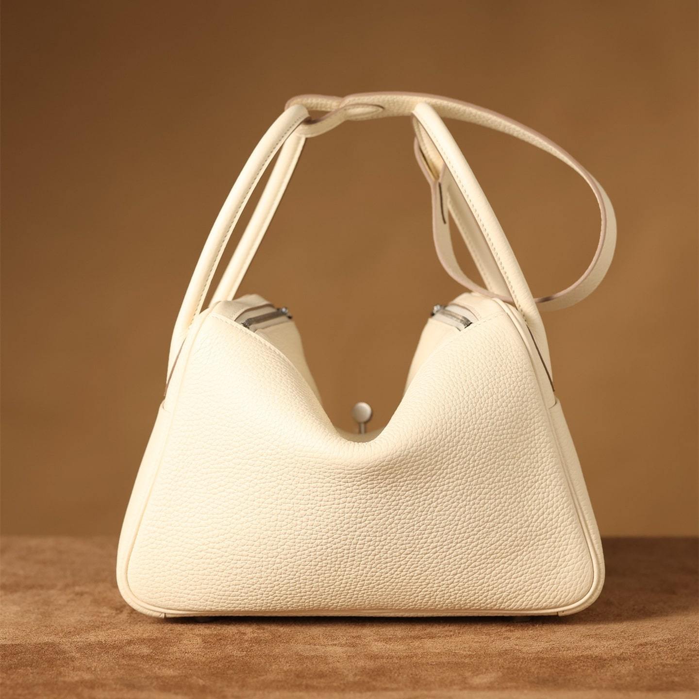高仿Hermes*Lindy26奶昔白銀扣免檢版