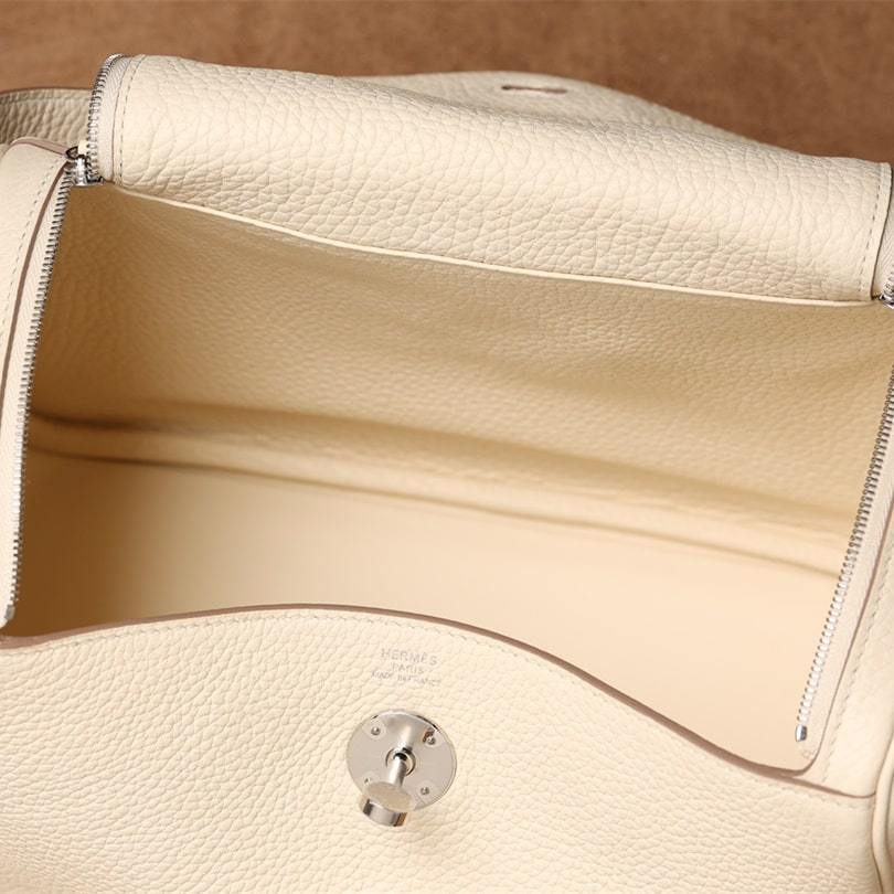高仿Hermes*Lindy26奶昔白銀扣免檢版