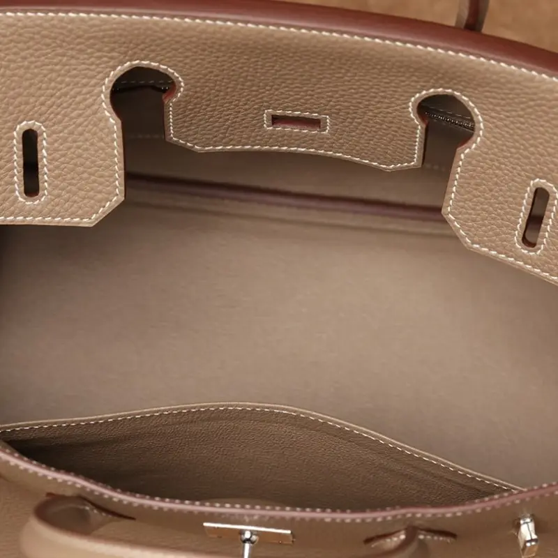 高仿Hermes*Birkin30大象灰銀扣免檢版