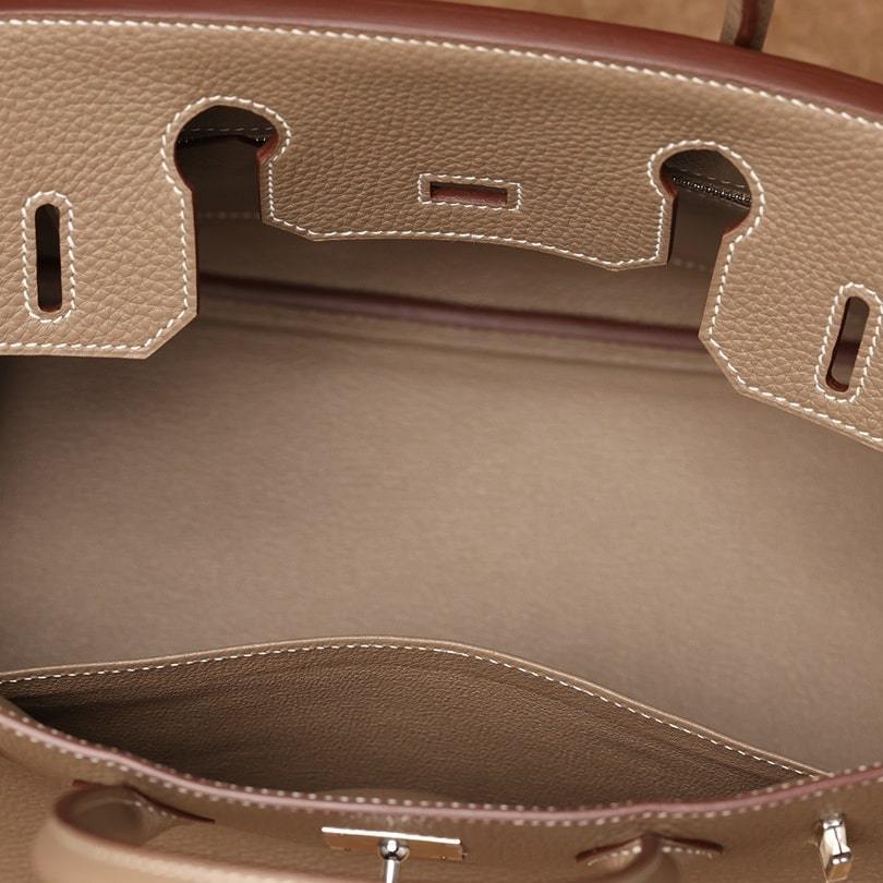 高仿Hermes*Birkin30大象灰銀扣免檢版
