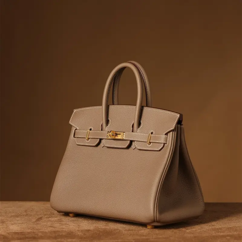 高仿Hermes*Birkin25大象灰金扣免檢版