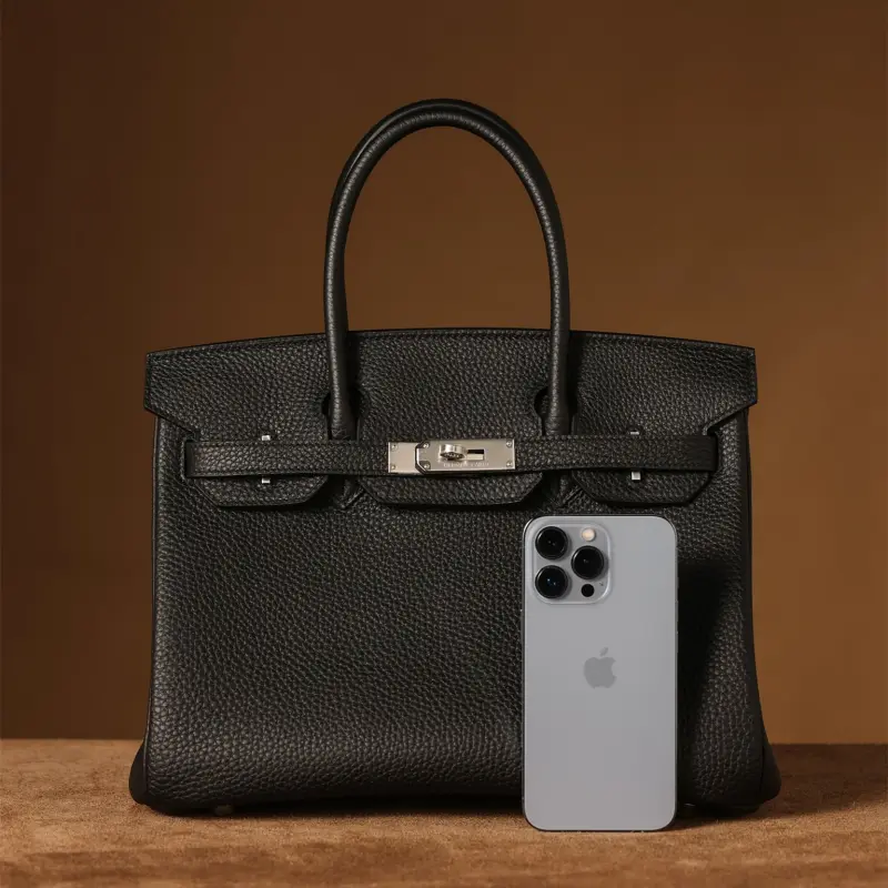 高仿Hermes*Birkin30黑色銀扣免檢版