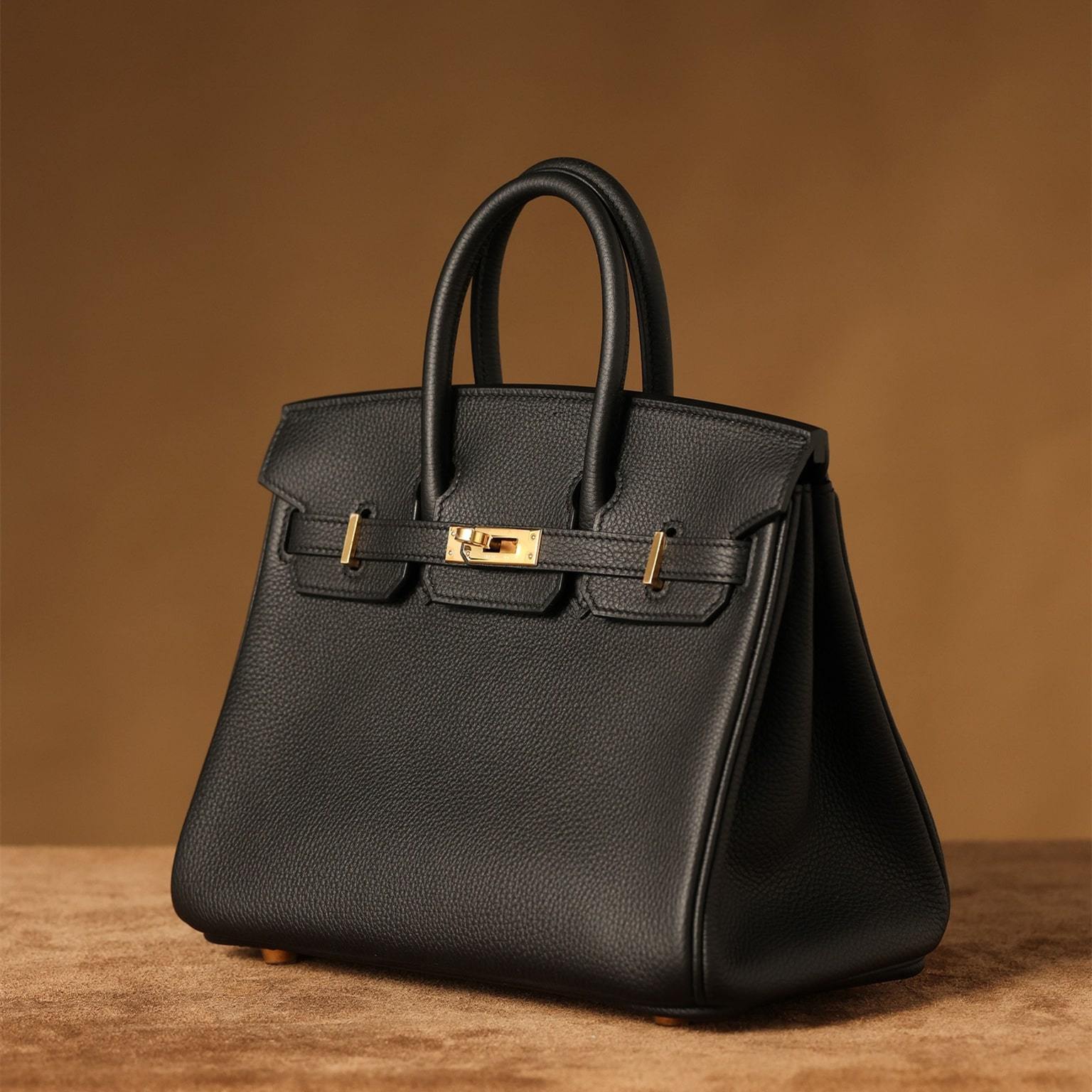 高仿Hermes*Birkin25黑色金扣免檢版