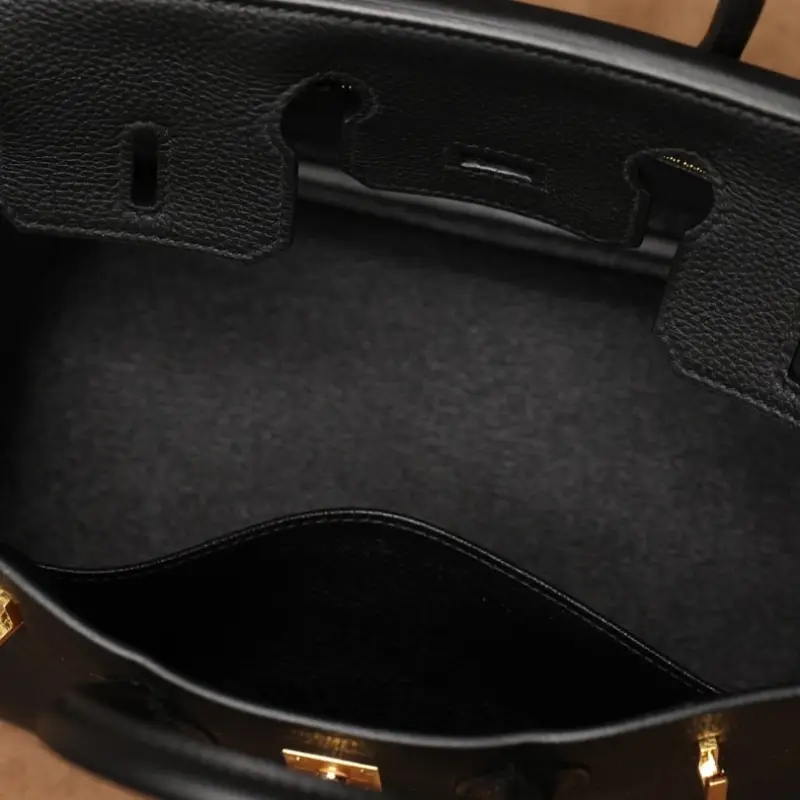 高仿Hermes*Birkin25黑色金扣免檢版