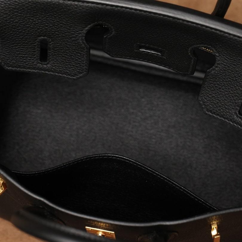 高仿Hermes*Birkin25黑色金扣免檢版
