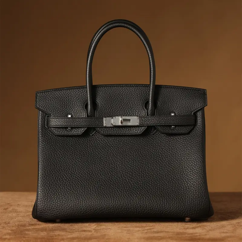 高仿Hermes*Birkin30黑色銀扣免檢版