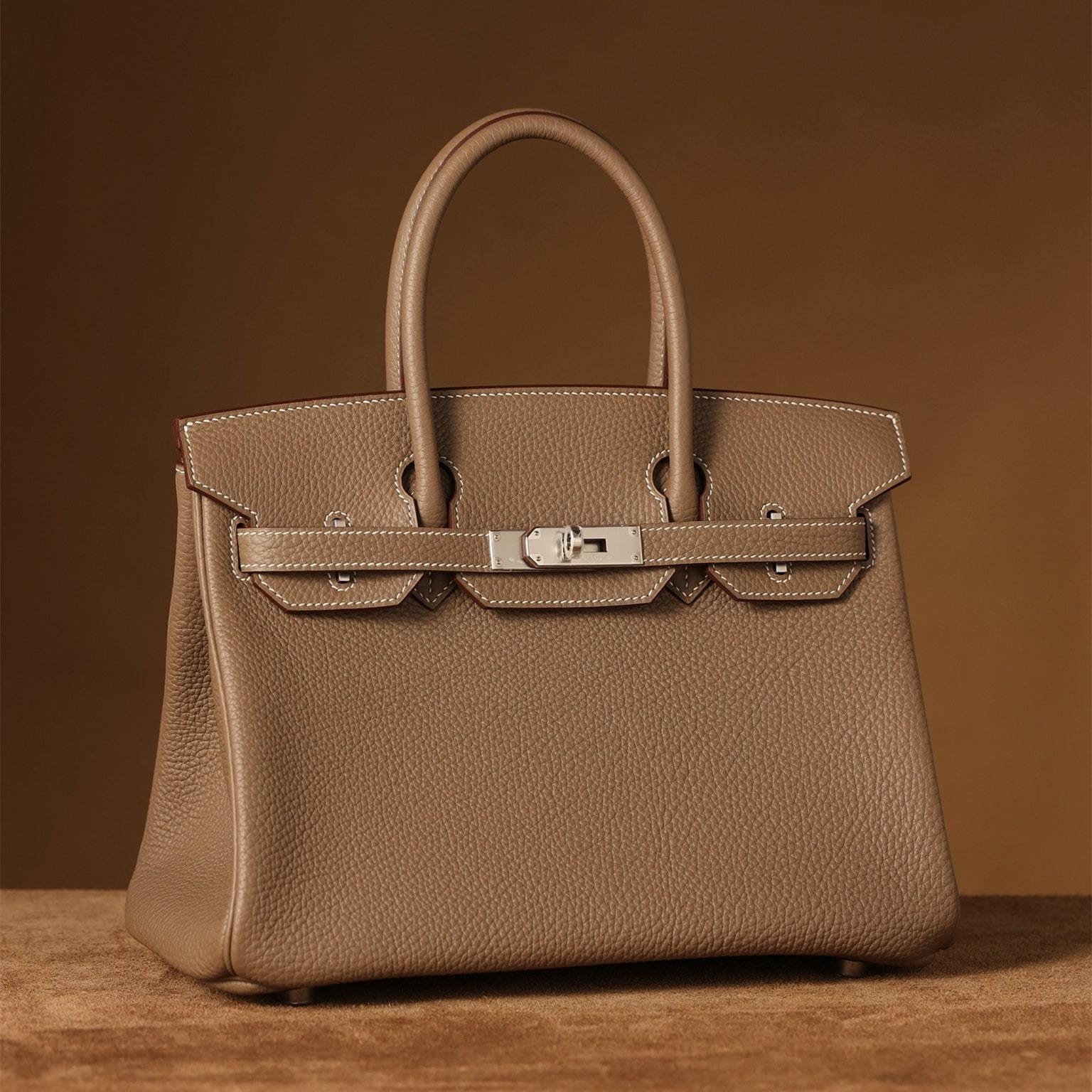 高仿Hermes*Birkin30大象灰銀扣免檢版