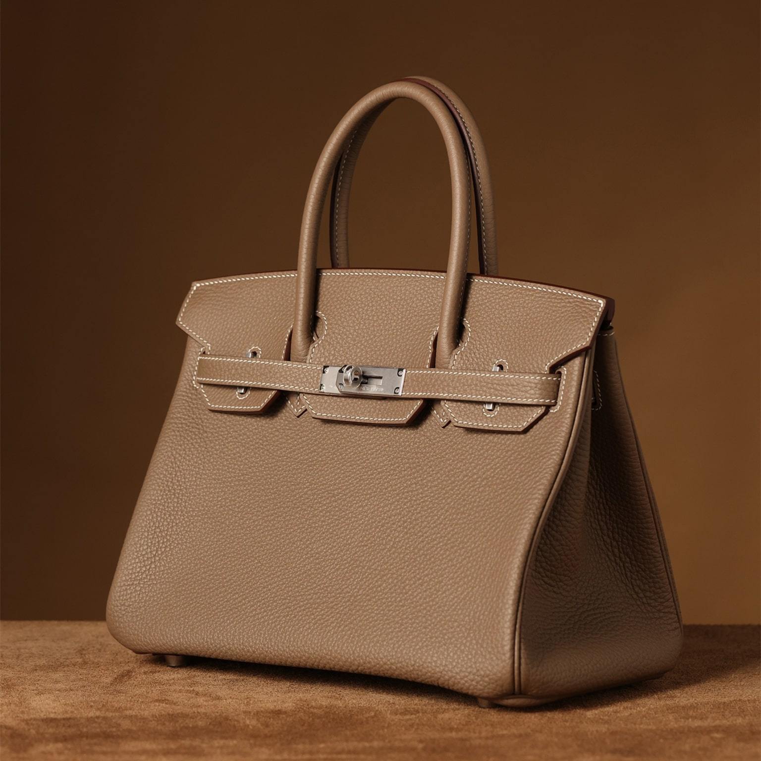 高仿Hermes*Birkin30大象灰銀扣免檢版