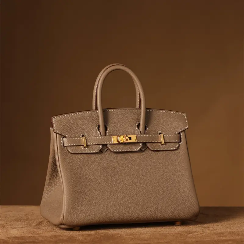 高仿Hermes*Birkin25大象灰金扣免檢版