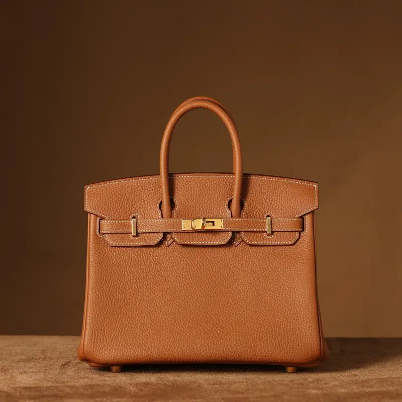 高仿Hermes*Birkin25金棕色金扣免檢版