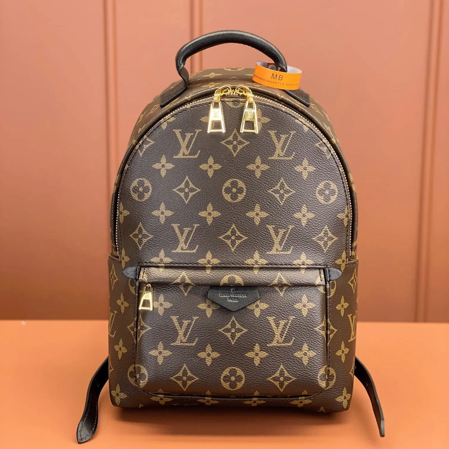 LV Palm Springs 老花背包：正面對花與接縫