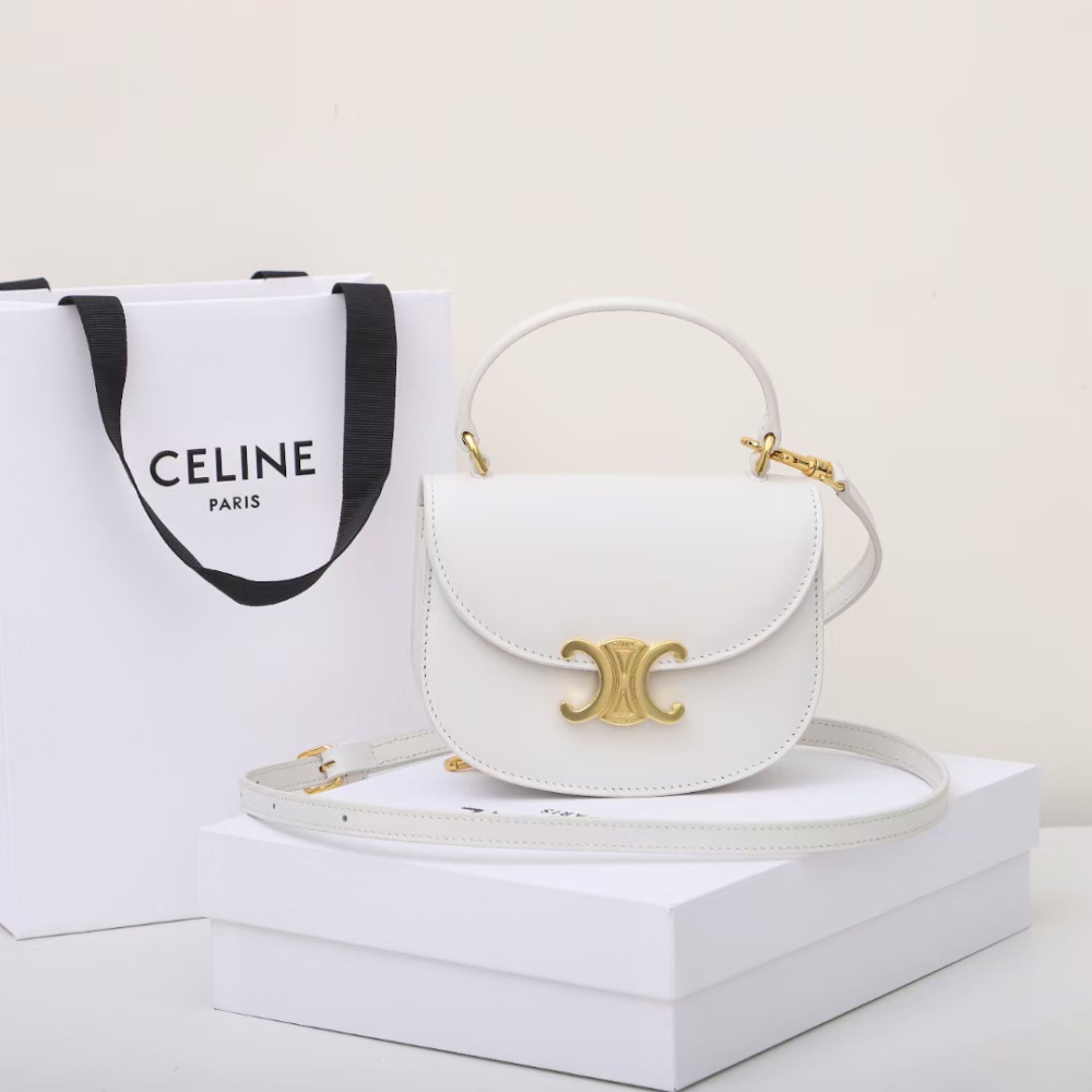 高仿Celine*Triomphe系列10L063白色免檢版