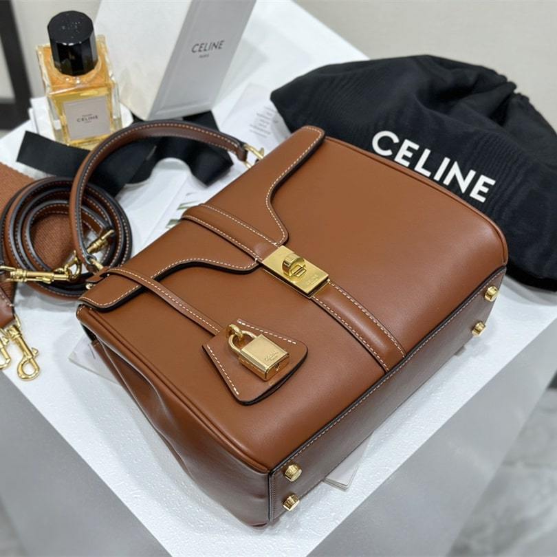 高仿Celine*Cles16系列手袋188003棕色免檢版