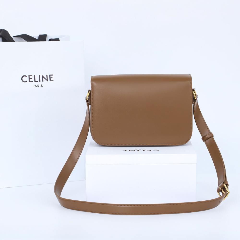 高仿Celine*Triomphe系列手袋187363棕色中號免檢版