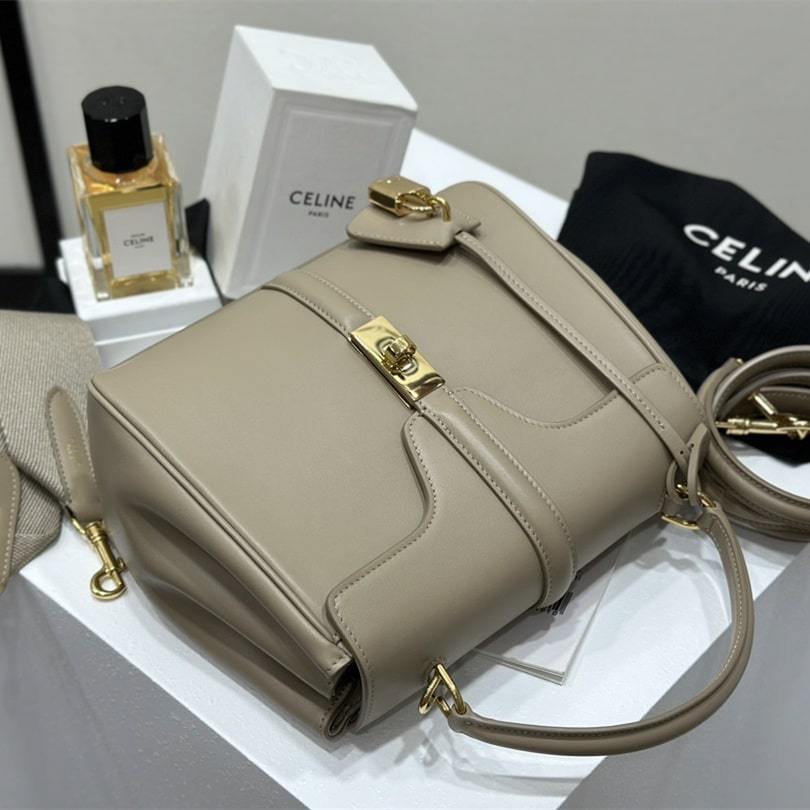 高仿Celine*Cles16系列手袋188003褐色免檢版