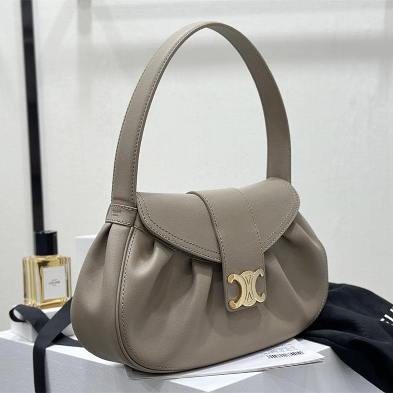 高仿Celine*Polly系列手袋115633褐色免檢版
