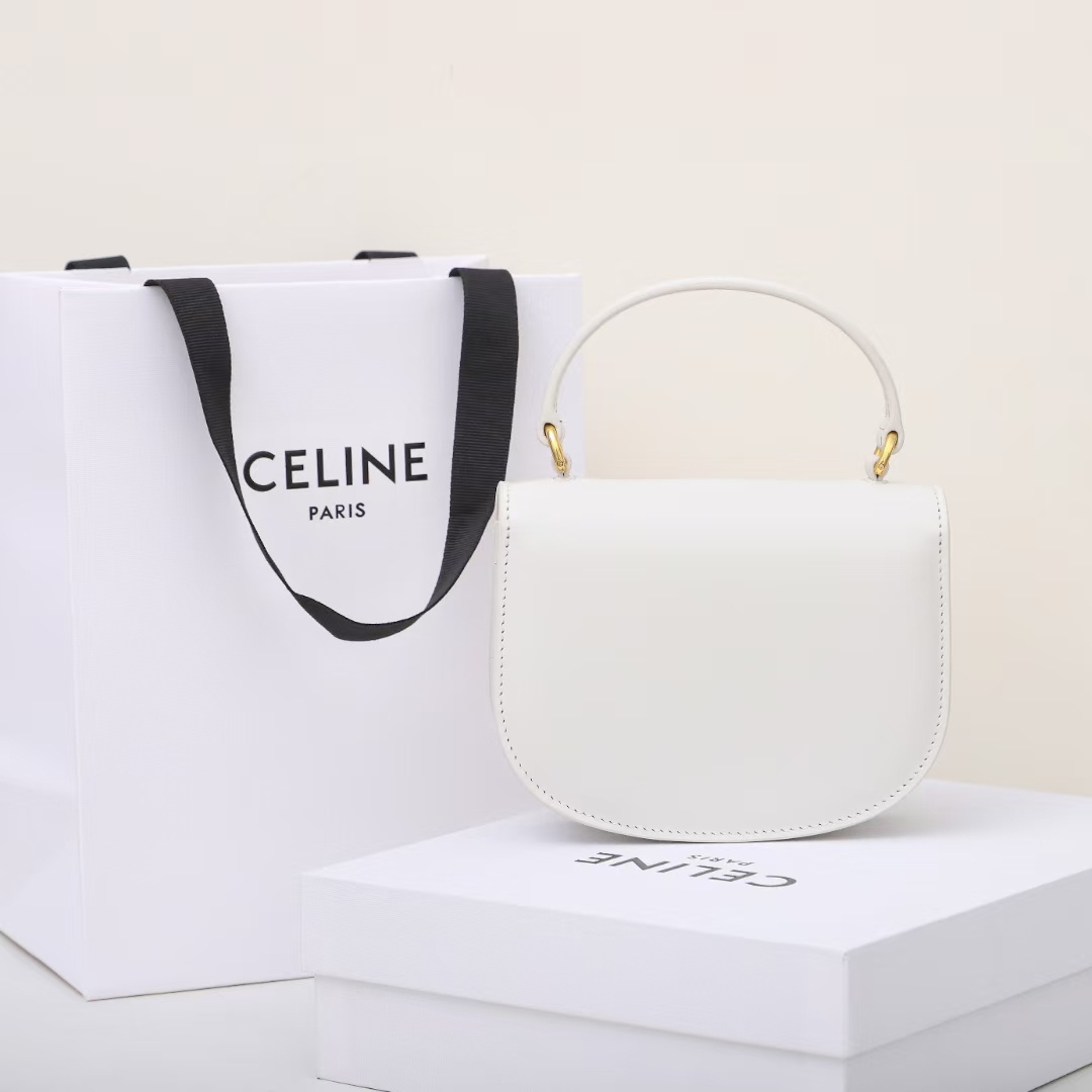 高仿Celine*Triomphe系列10L063白色免檢版