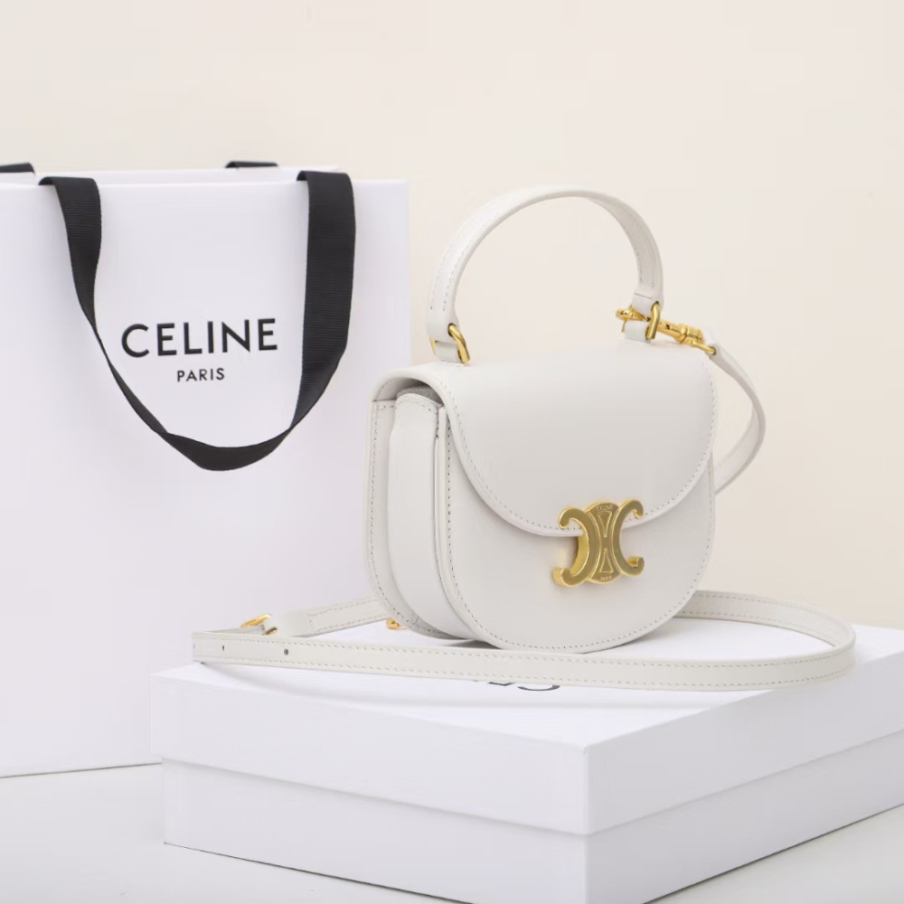高仿Celine*Triomphe系列10L063白色免檢版